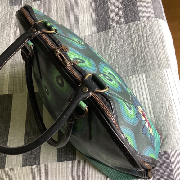 DESIGUAL COLORFUL VEGAN LEATHER LARGE ZIPPERED TOTE BAG/LAPTOP & WORK BAG - Picture 6 of 9